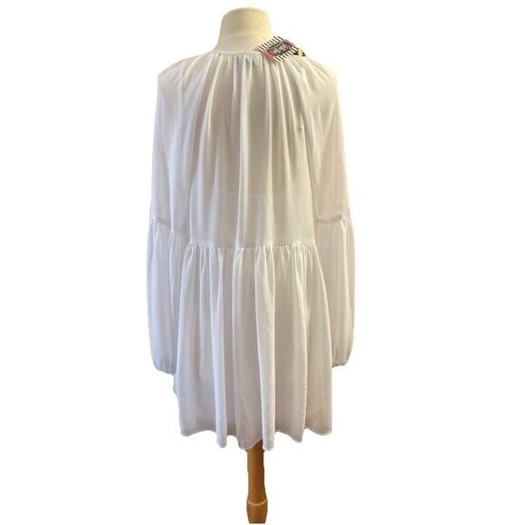 Show Me Your Mumu Tunic Dress Sz S New Sienna Swing Chiffon White Fairy Romantic - Picture 4 of 10